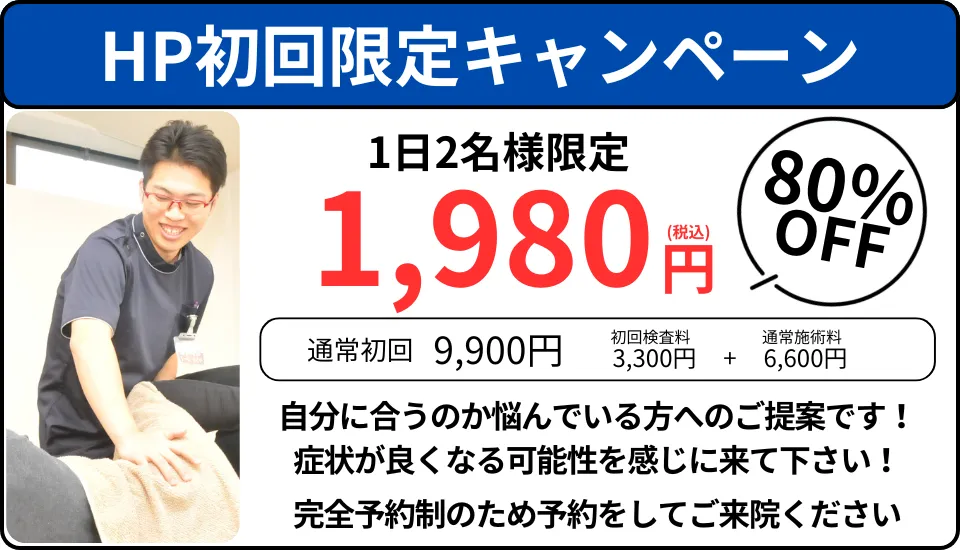 ホームページ初回限定キャンペーンのご案内