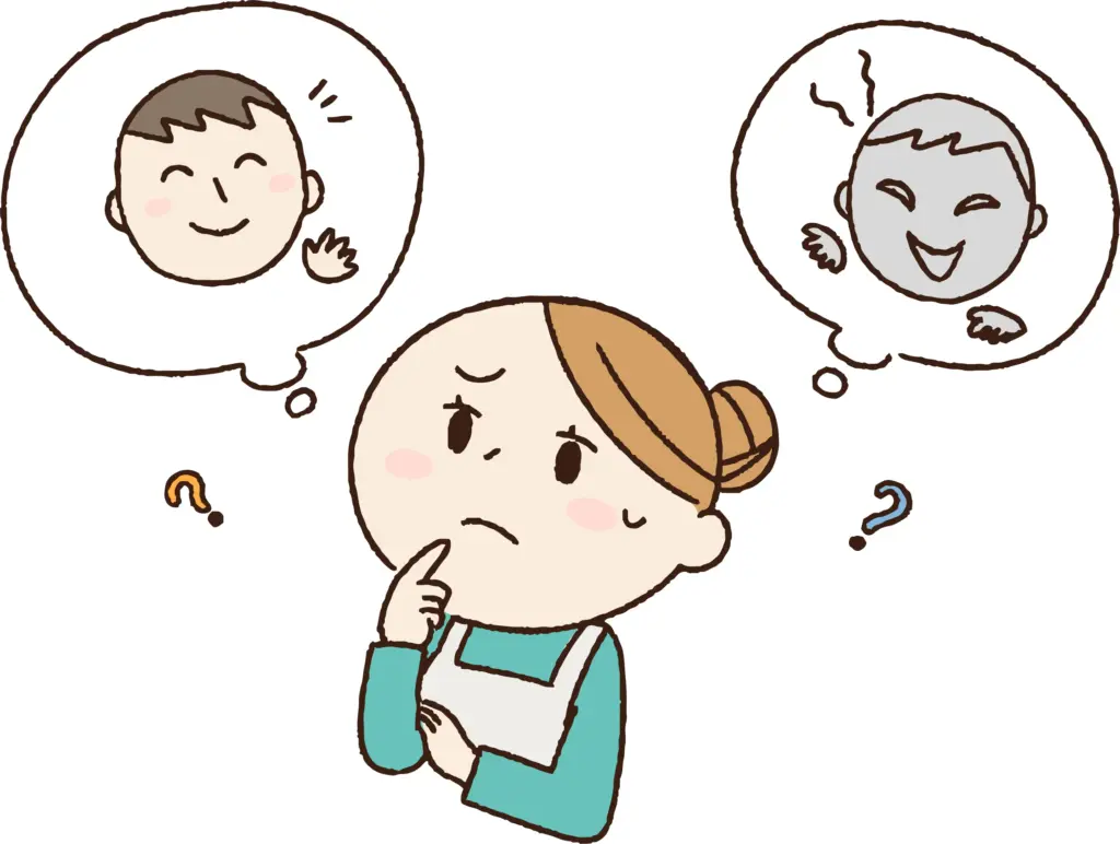 迷っている女性の図